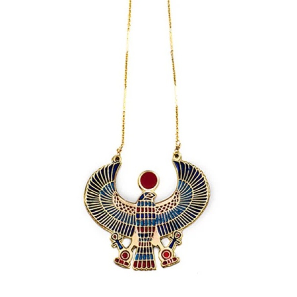ROBYN RHODES Elegant Gold and Blue Egyptian Necklace